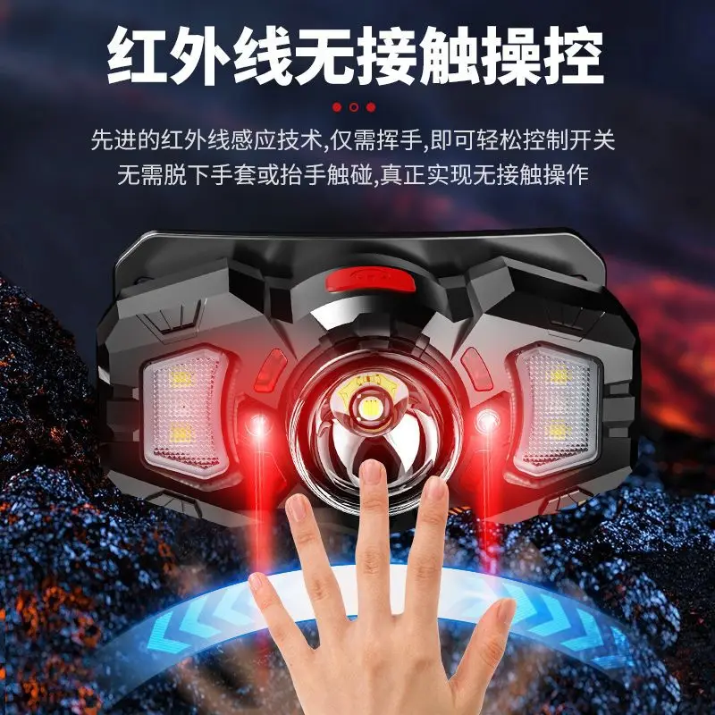 

Motion Sensor Headlamp Flashlight USB Rechargeable Waterproof Camping Head Lamp Running Fishing Headlight