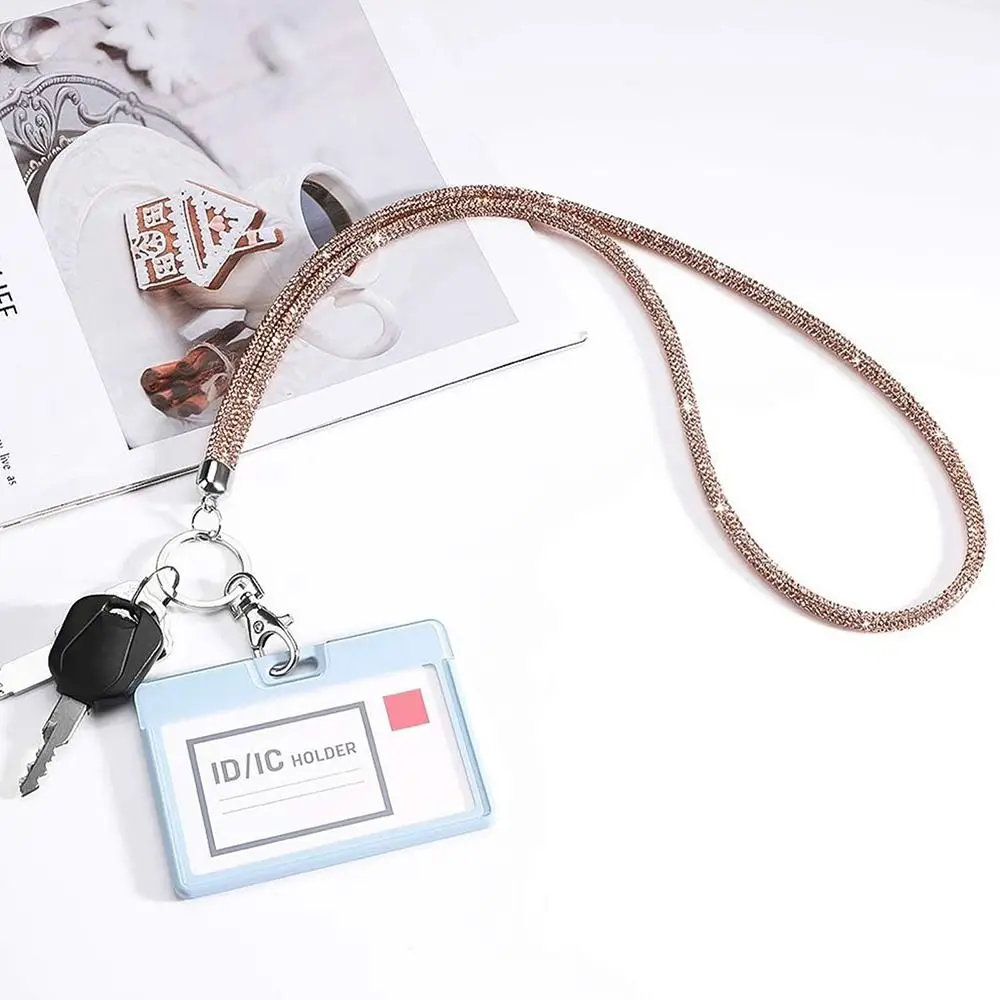 Accessories Fashion Crystal Neck Strap Stylish Durable Rhinestone Lanyards Bling Lanyard keychain holder