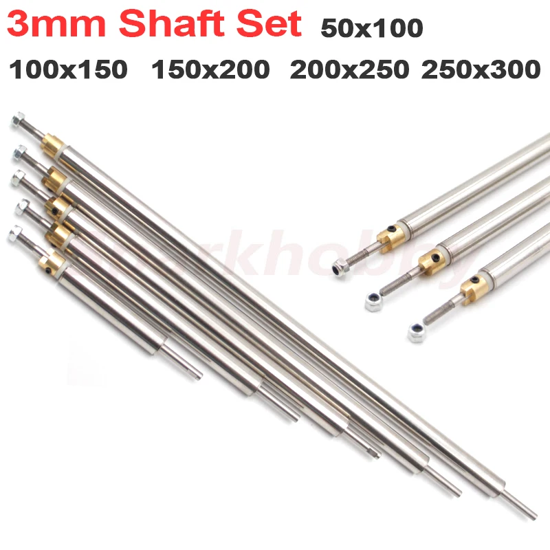 2PCS RC Boat Strut 3mm Shaft Assembly Stainless Steel Drive Kit Harding with Sleeve Marine Prop Shaft Ship Model DIY Parts