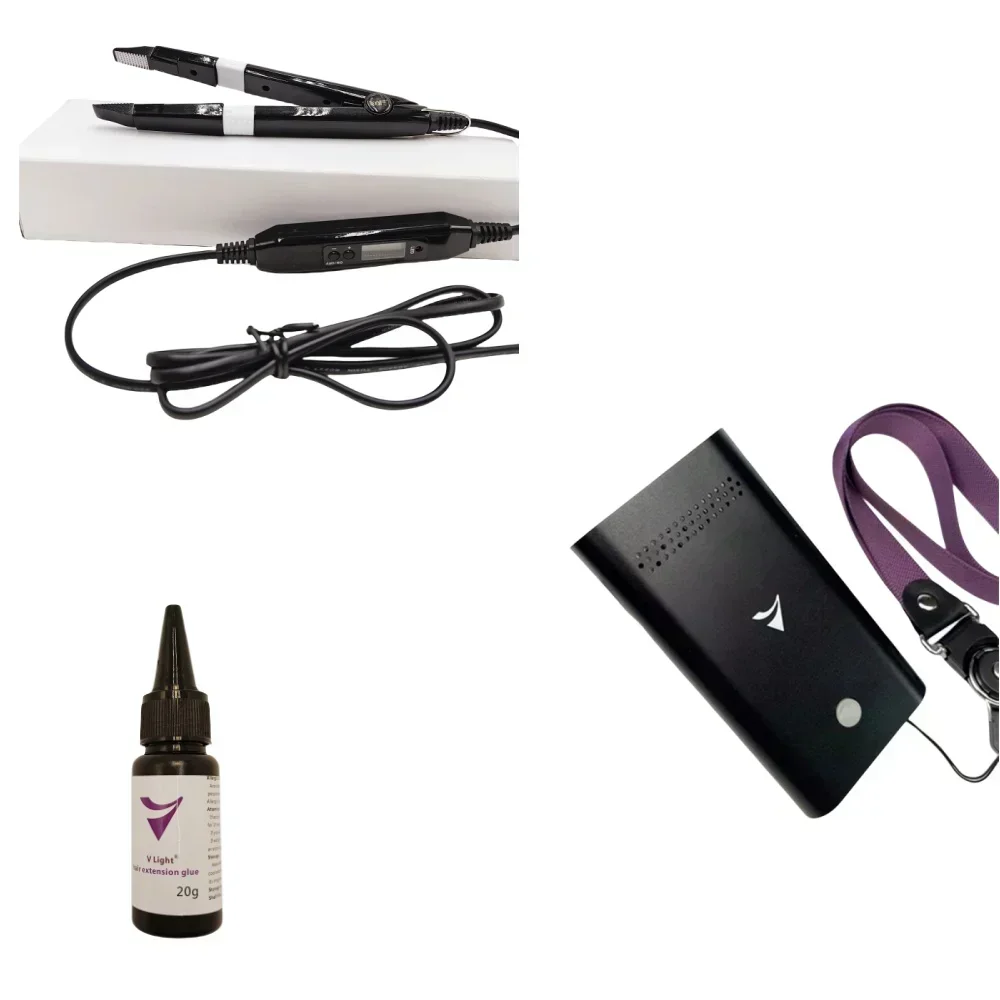 Hair Extension Tools V-Light Technology Hair Extension Set Wig Hairs Piece Real Hairs Fast Grafting Tool Firm and Traceless