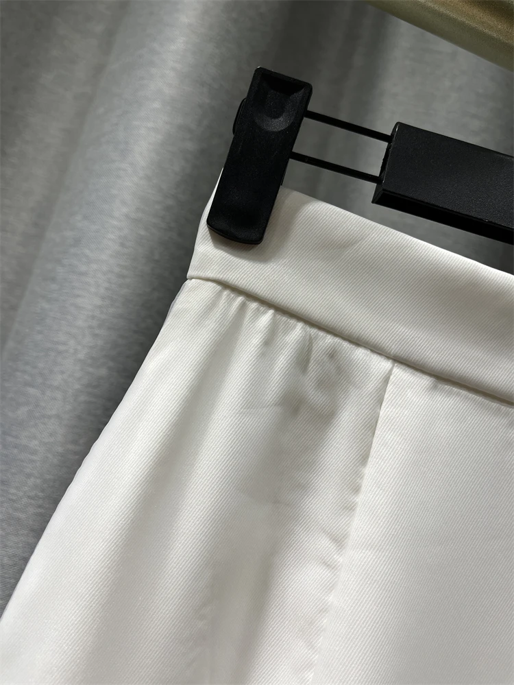 Women Skirts New Summer Products Casual Solid Medium Length Skirt Irregular Hem Side Zipper Placket Translucent Mesh Outer Layer