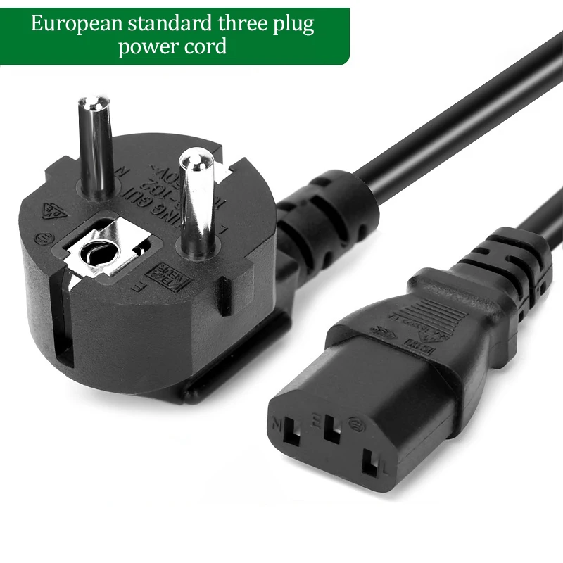 EU Power Cable IEC C13 Power Extened Cable 1m 1.5m 1.8m AC Power Supply Extension Cord For PC Computer LG TV Monitor Laptop