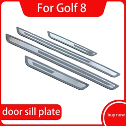 For Golf 8 Tour Special Modified Ultra-thin Welcome Pedal Threshold Strip White Gate Slot Pad Car Accessories