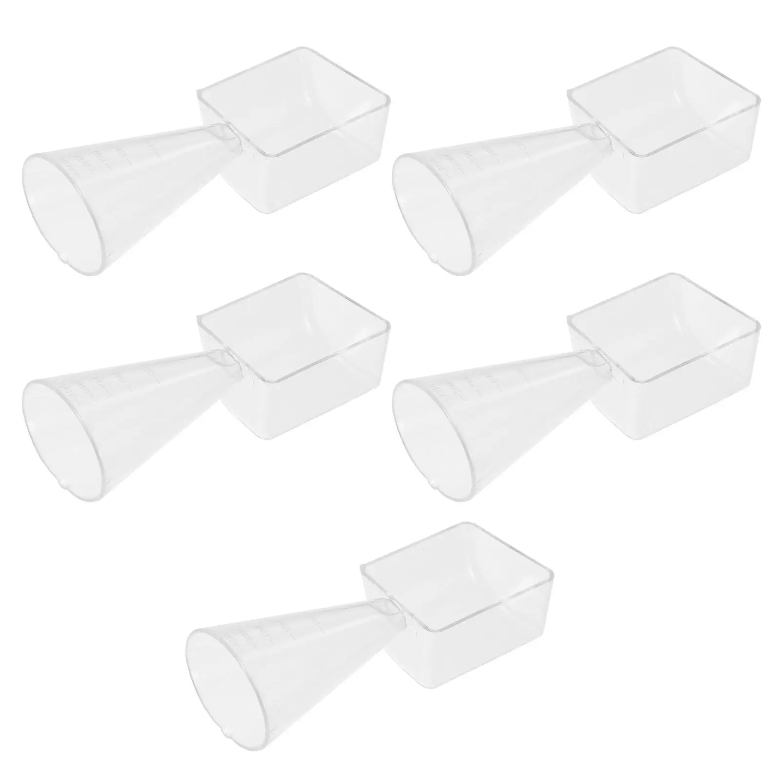 5Pcs Plastic Graduated Measuring Cup for Hair Dye Mixing Transparent Heat Resistant Anti Static Barber Salon Hair Coloring Tint