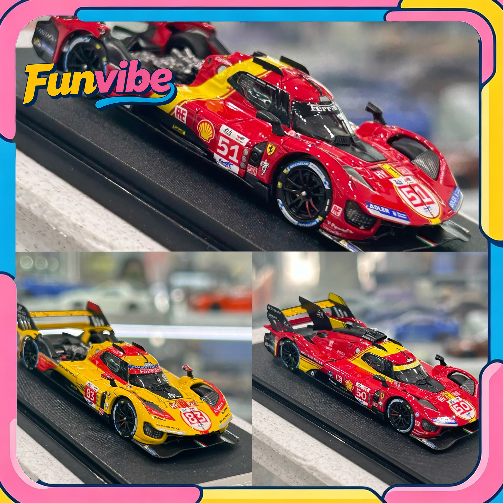 

HKM 1/64 Ferrari 499P Hypercar Le Mans Race Car, Diecast Opening Car Model Simulation Collection Cars Room Display for Boy Gift