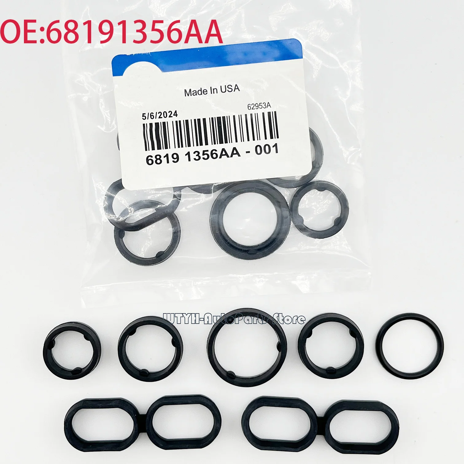 68191356AA Oil Cooler Adapter Gasket Fit Jeep Grand Cherokee Wrangler Dodge Ram Chrysler 3.6L 2014-2023 Replaces 68191356AB