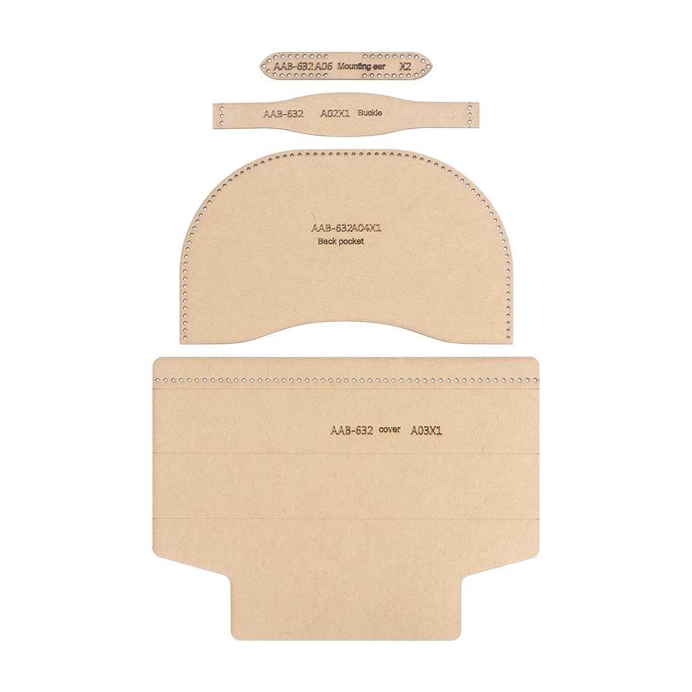 1Set Semi-Circular Ladies' Handbag, Casual Bag - Kraft Paper Template, DIY Leather Handmade Crafts-Sewing Template with Holes - view 4