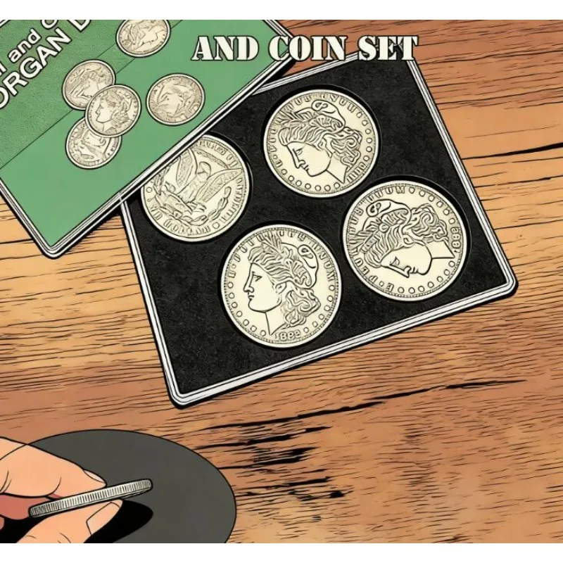Shell and Coin Set (5 Coins + 1 Head Shell + 1 Tail Shell) Magic Tricks Close Up Illusions Gimmick Prop Coin Magia