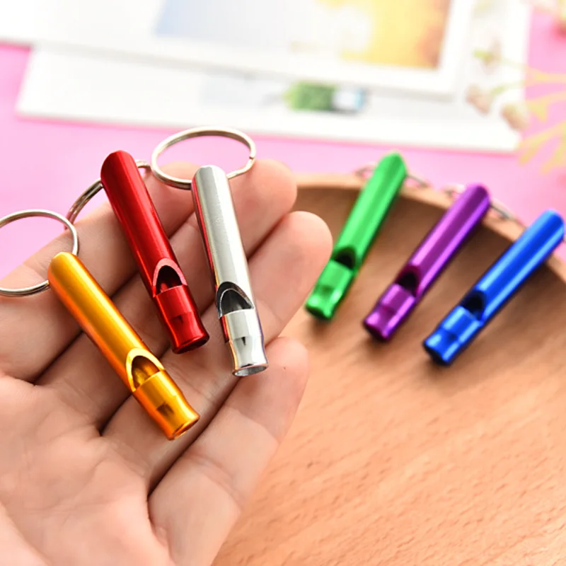 Outdoor Metal Multifunction Whistle Pendant With Keychain Keyring For Outdoor Survival Emergency Mini Size whistles Team Gifts