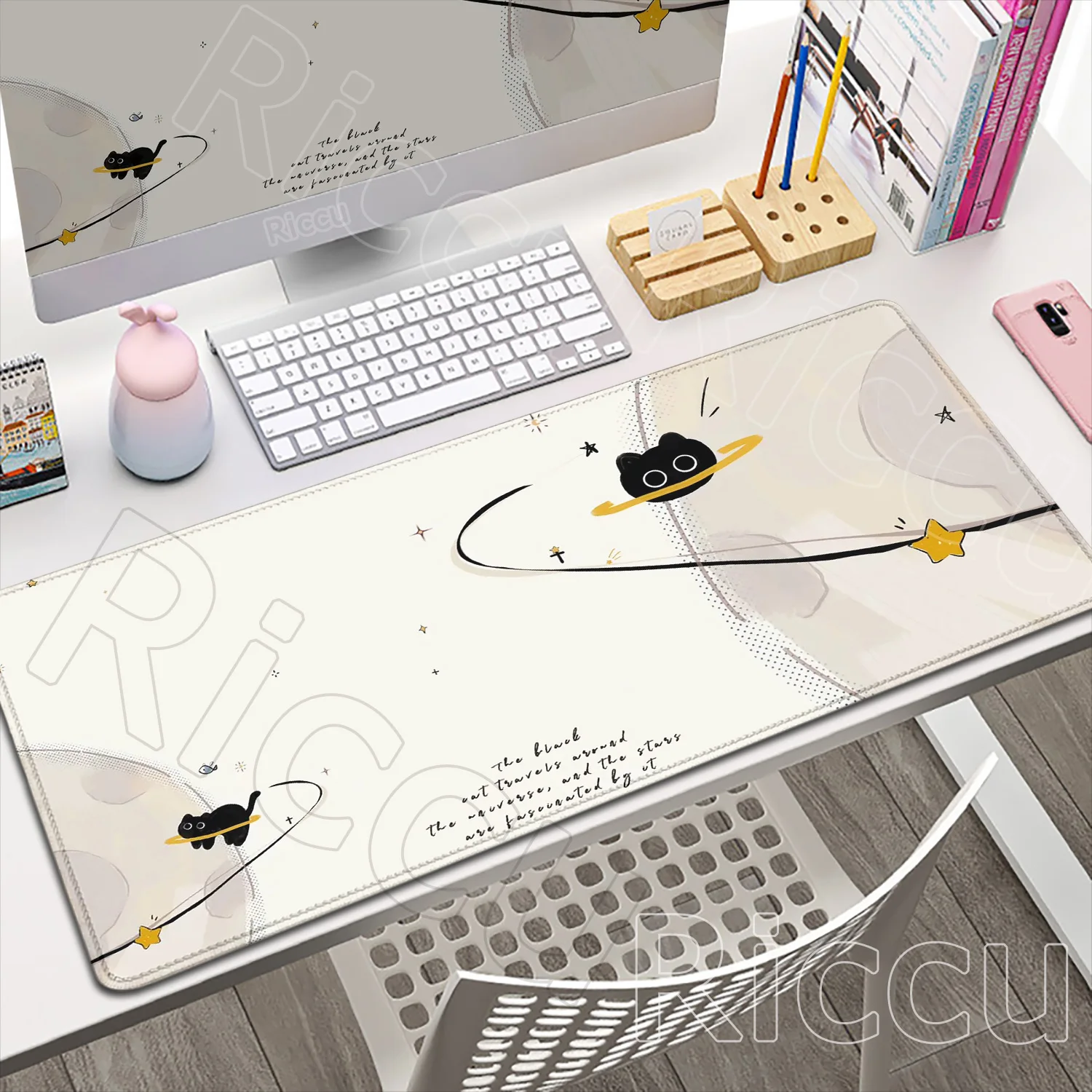 

New Minimalist Office Cute Cat Mouse Pad Computer Mousepad Company Desk Pad Large Kawaii Mausepads Mouse Mat XXL Clean Table Mat