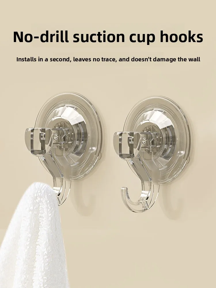 

Мощный крючок на присоске для стекла, плитки, стен, кухни, ванной, прозрачный, без сверления, легко снимаемый, вакуумный настенный крючок