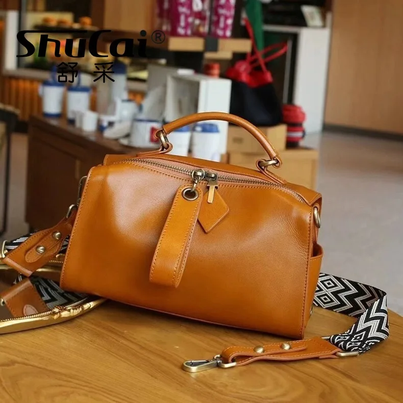 

Genuine leather large capacity leisure handheld shoulder bag light high quality crossbody women's designer bags luxury