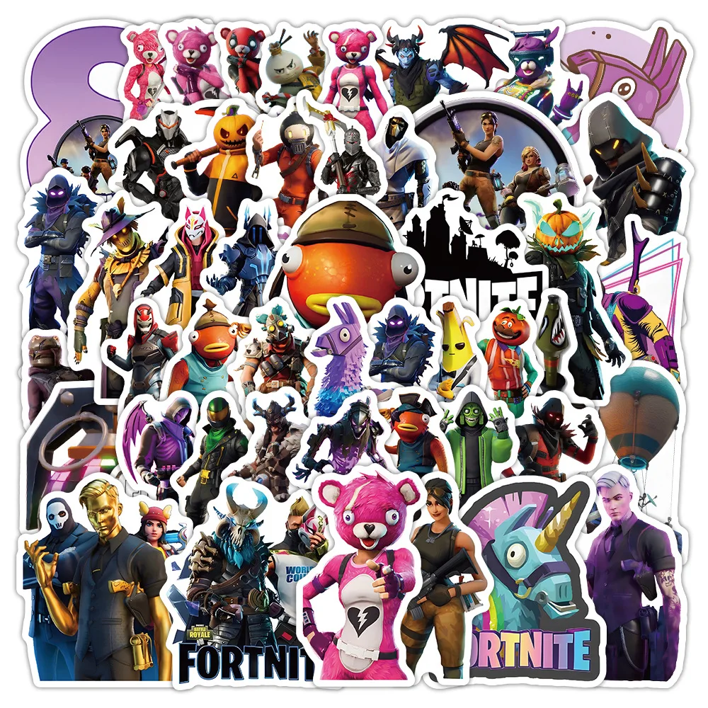 Fortnite Creative Personality Graffiti Sticker Animation Cartoon Goo Card Mobile Phone Case Scooter Water Cup Sticker Decoration view 2
