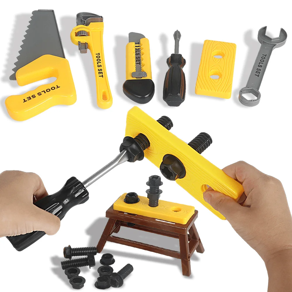 Conjunto de ferramentas infantis ferramenta de reparo de simulação chave de fenda parafuso aperto jogar casa brinquedo menino, presente de natal e halloween,