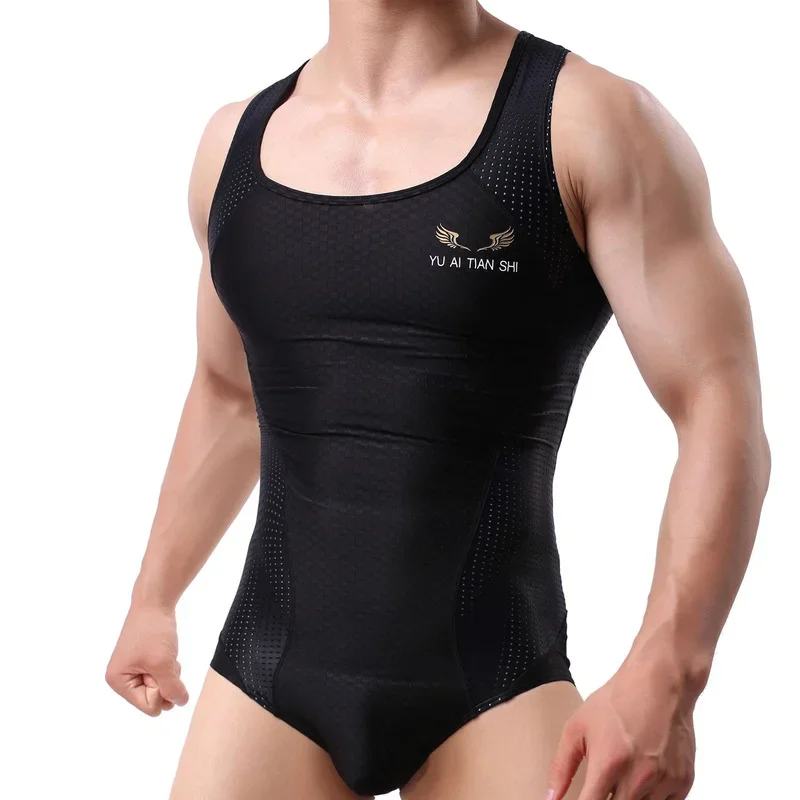 Men Sexy Wrestling Leotards Undershirts Slimming Body Shaper Shapewear Bodysuits Hombre Tank Tops Bodysuit Underwear Sleepwear