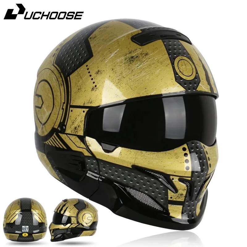 Scorpion Retro-Motorradhelm, abnehmbares Frontmodul, transparente Linse, mehrere Größen, Sicherheit, Casco Moto, Vintage-Motocross
