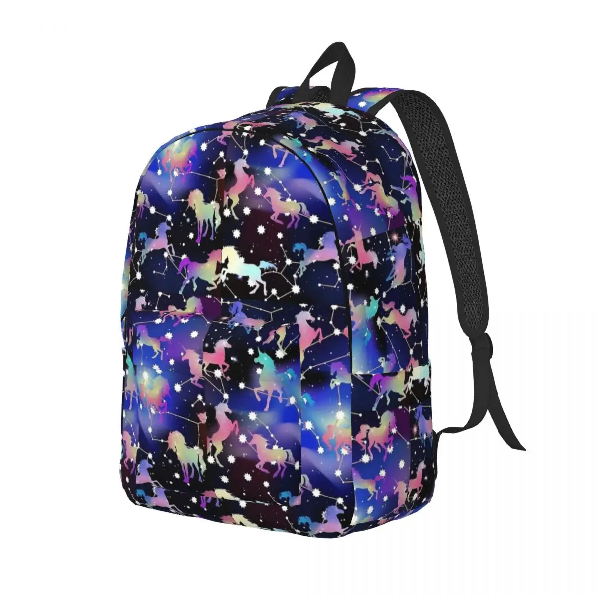 Mochila con patrón de unicornio y galaxia para niño y niña, morral escolar con diseño de amor, bonito, de lona, para guardería y primaria