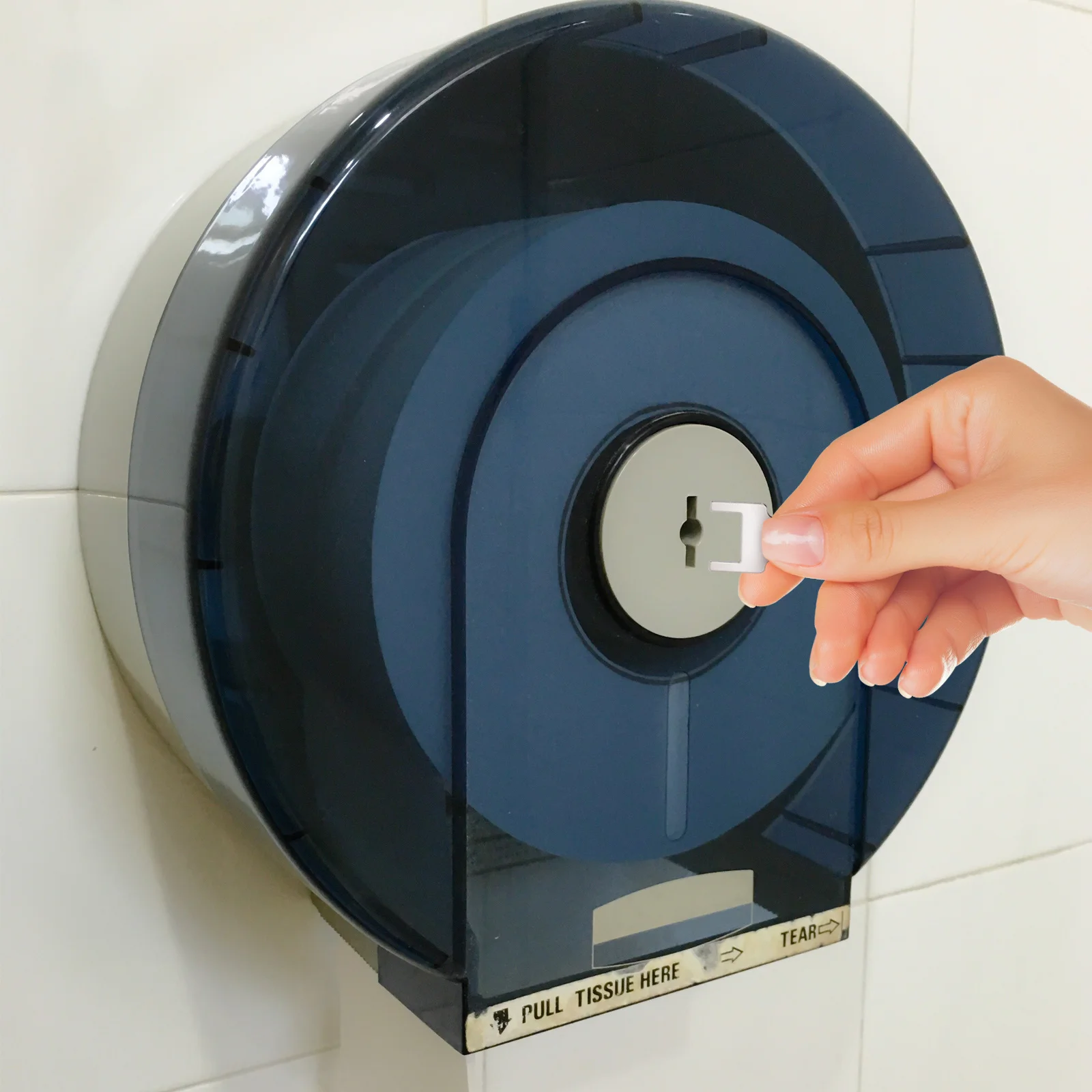 

5pcs Universal Toilet Paper Dispenser Key Replacement Metal Tissue Holder with Rings Bathroom Accessories for Commercial Use