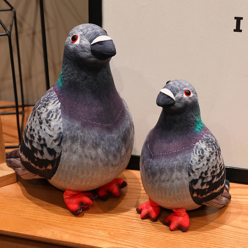 Realistic Pigeon Plush Toy Simulation Dove Stuffed Animal Soft Bird Plushie Creative Home Decor Prank Prop Novelty Birthday Gift