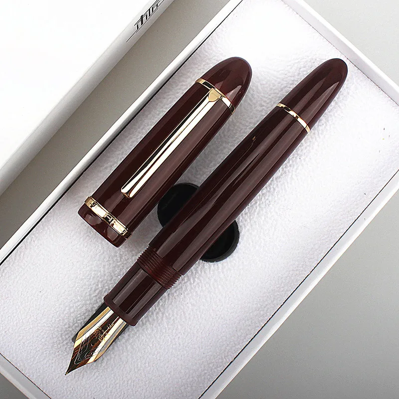 Jinhao X159 Gold Clip Fountain Pen Acrylic Barrel Refine Lacquer Fine Nib for Writing Signature Office School F7107