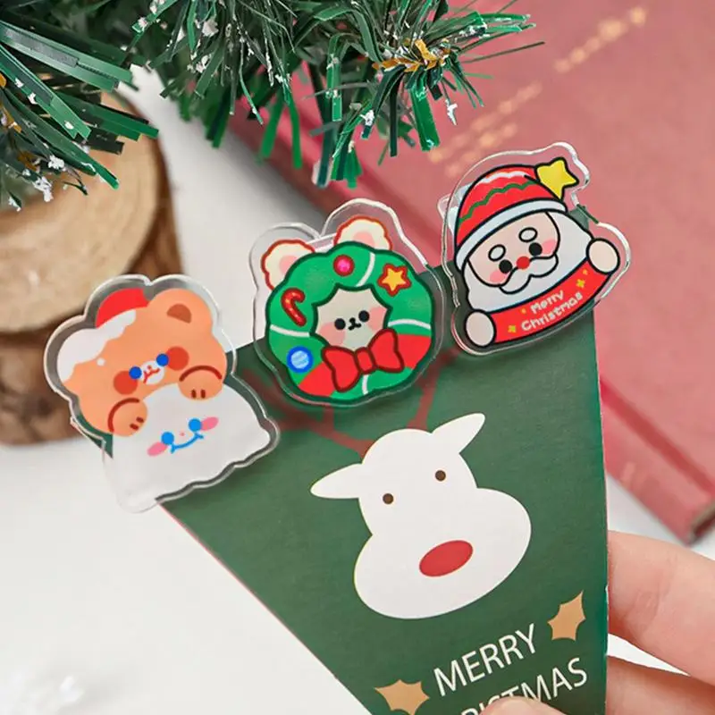 Christmas Food Bag Clips Decorative Acrylic Sealing Clamps For Chip Bag Kitchen Food Snacks Bag Clips For Home School Coffee