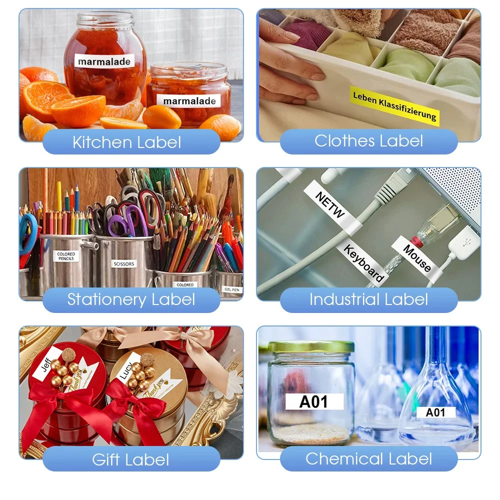 Compatible Dymo LetraTag Refill 91331 white Plastic label Tape LT-100H 1/2" 91330 paper label Dymo letra Tag Label Maker 12mmx4m