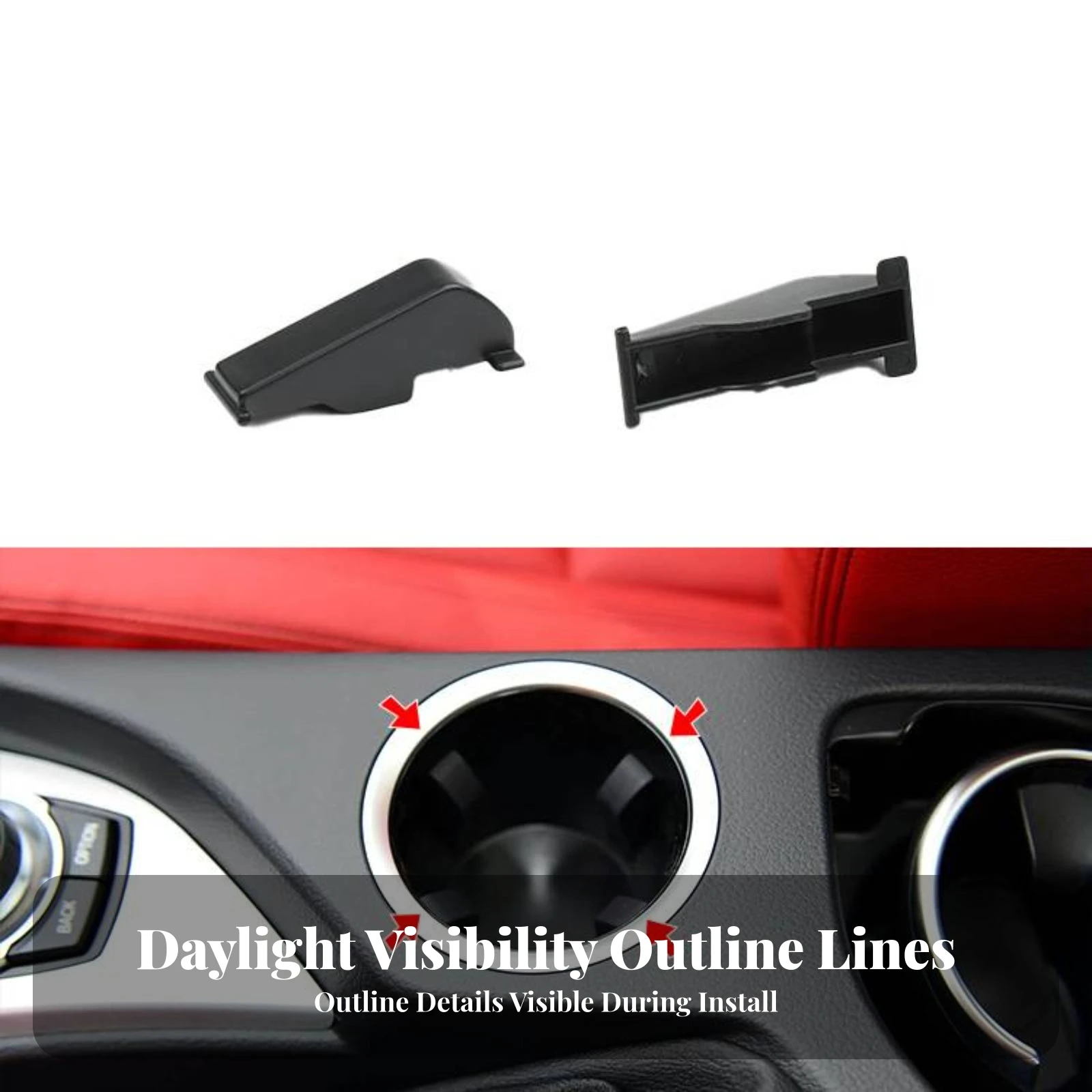 Cup Holder Clip Heat-Resistant Console Cup Holder Insert Center Console Clip Plug and Play Car Accessory Sleek