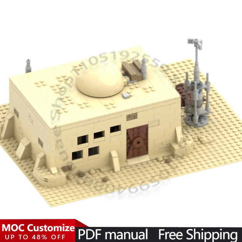 

870 PCS Space War Model Desert Planet Hermit Cottage Diorama MOC Customize Modular Building Block DIY Boys Toy Christmas Gift