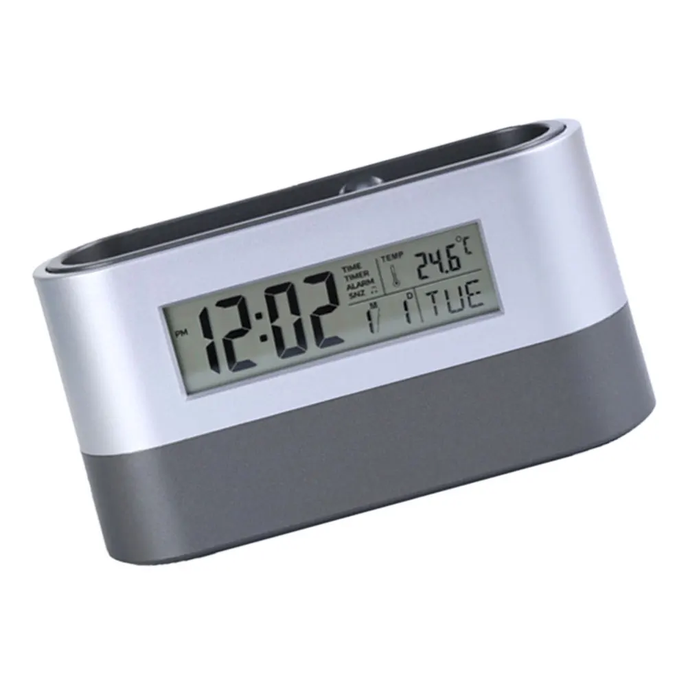 

Temperature Pen Holder Time Date Countdown Week Display Alarm Desktop Organizer For Home Office Pen Container Practical