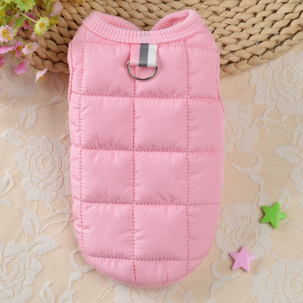 Fur Padded Dog Vest Clothes Warm Cotton Dogs Coat Pet Winter Jacket Clothes Small Medium Dogs Clothing French Bulldog Chihuahua