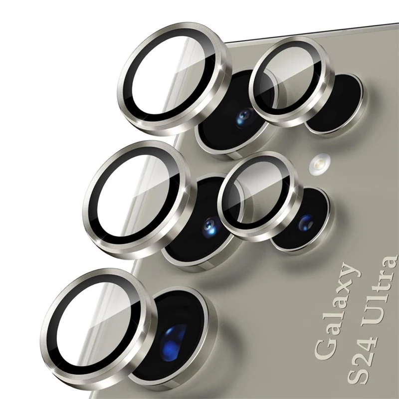 المعادن الفردية حلقة عدسة الكاميرا حامي الشاشة لسامسونج غالاكسي S24 الترا S23 زائد S23 FE S24 FE الزجاج المقسى غطاء كامل #1
