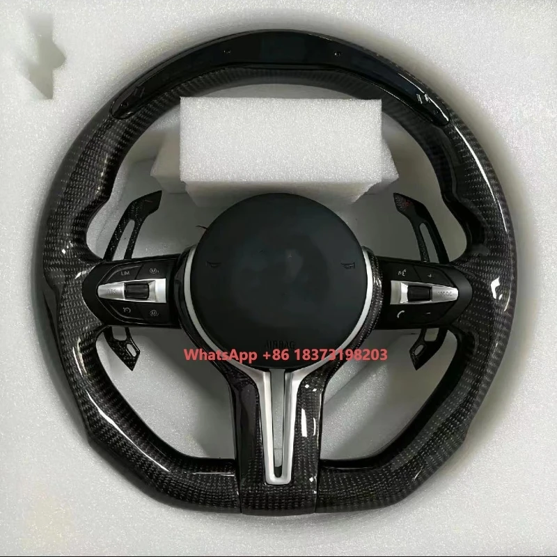 Volante per auto sportiva M personalizzato per F20 F25 F26 F30 F32 E60 M3 M5 M6 Volante in pelle con riscaldamento a vibrazione