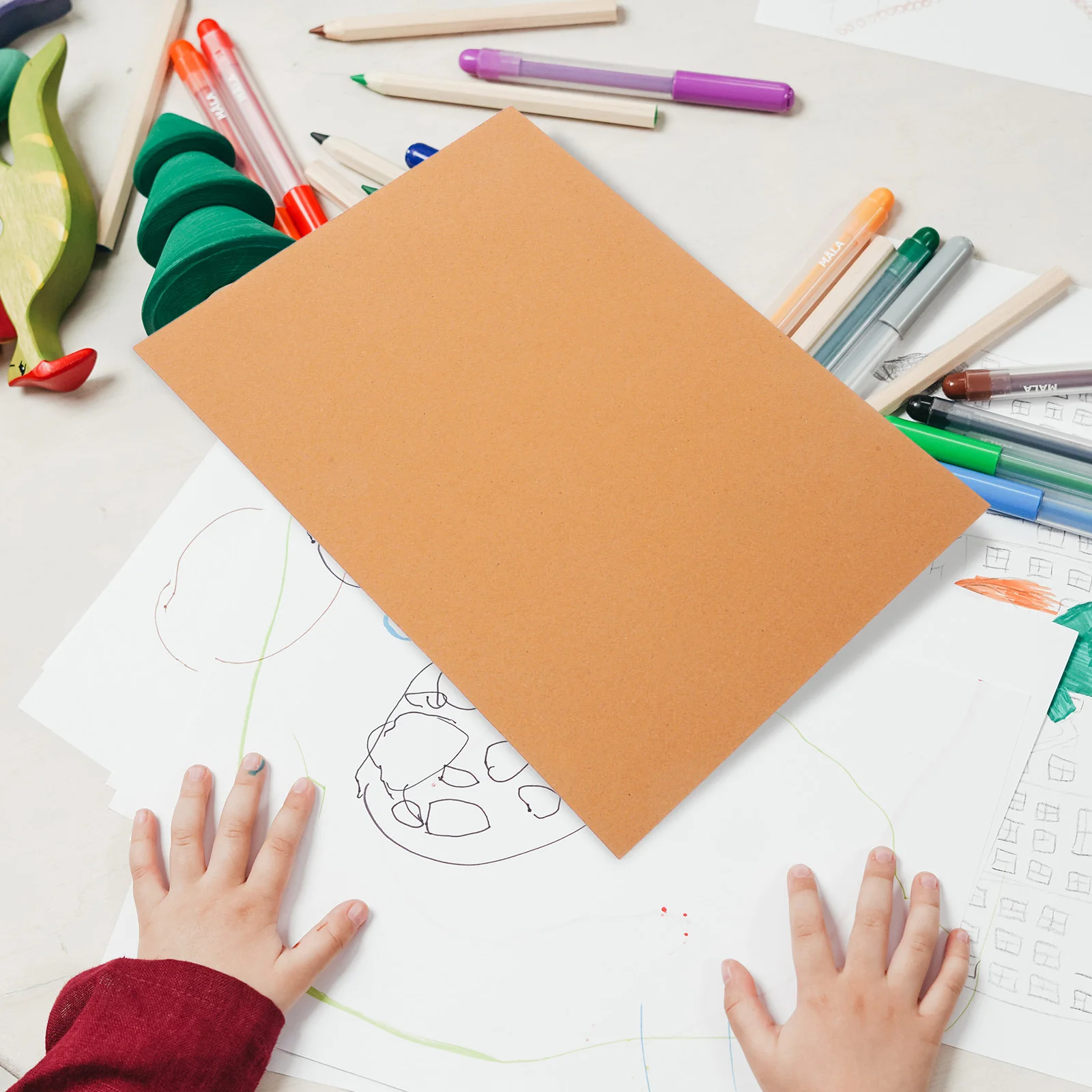 100 feuilles de papier Kraft A4, papier vierge pour dessin, peinture, fournitures artisanales de bricolage, familles, enseignants, atelier, fête d'anniversaire, Art