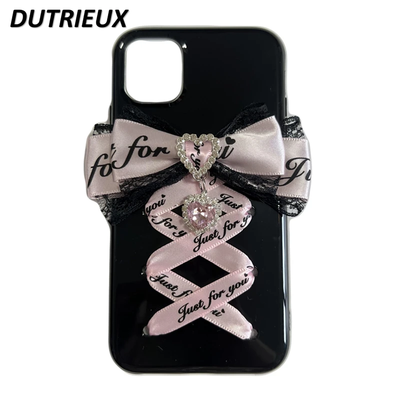 Hot Girl Bow Japanese Style Sweet Retro Phone Case for IPhone 13promax Iphone15 14promax 15plus Mobile Accessories Phone Cases