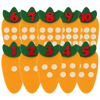 10pcs/set Carrot Puzzle Felt 1-10 Digital Learning Vegetable Color Cognitive Felts Creative Kindergarten Teaching Aids