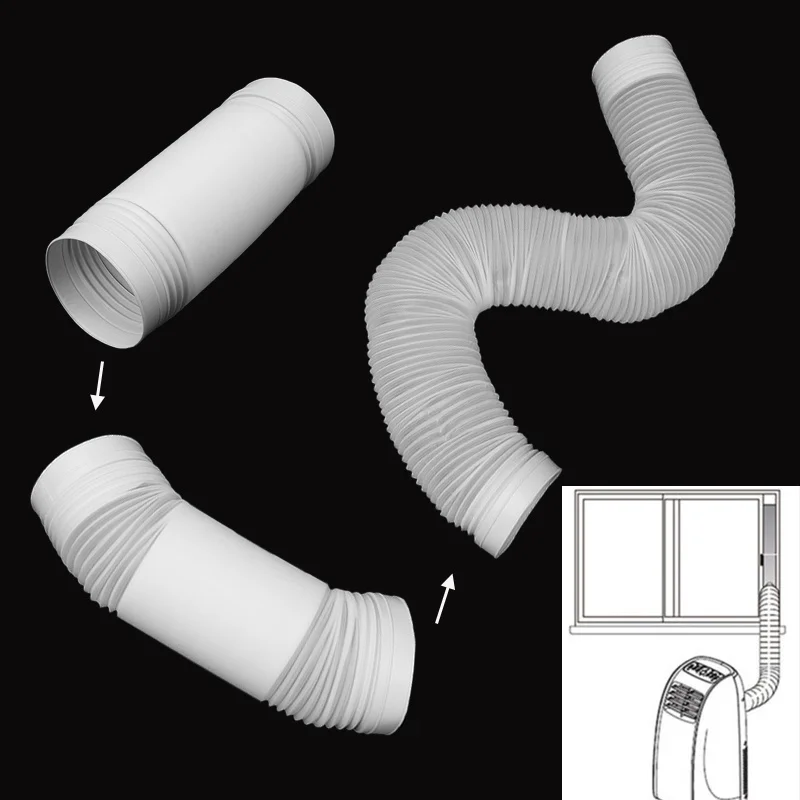 Гибкий портативный выхлопной шланг, трубка из ПВХ подходит для кондиционера, вентиляционный шланг 5 диаметров, вентиляция переменного тока