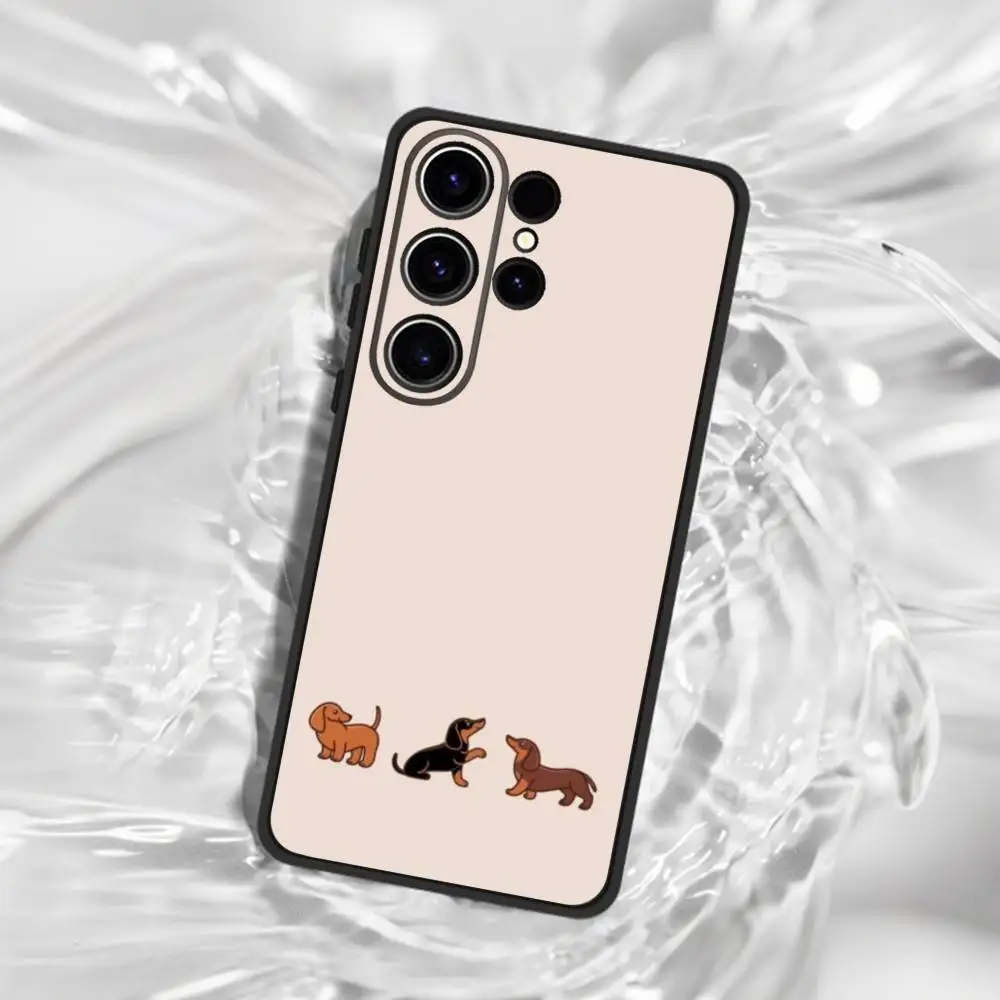 Custodia per telefono Bassotto Dog Love Custodia morbida in silicone nero per SamsungS25,24,23,22,21,30,Ultra,20,Plus,Fe,Lite,10,5G