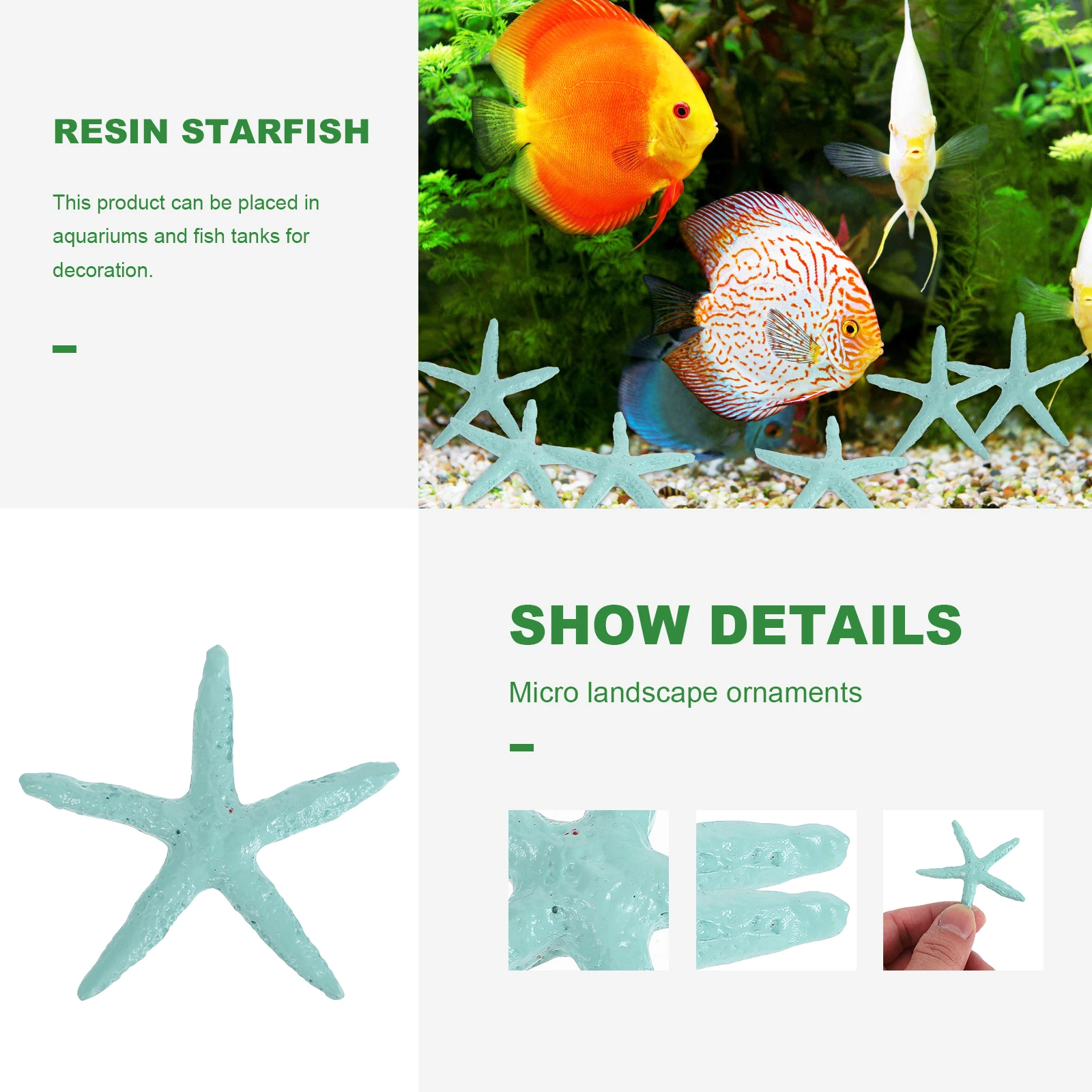 

24 pcs Resin Sea Star Figurines Smooth Safe For Fish Tanks Mini Aquarium Decorations Craft Home Decoration Micro Landscape