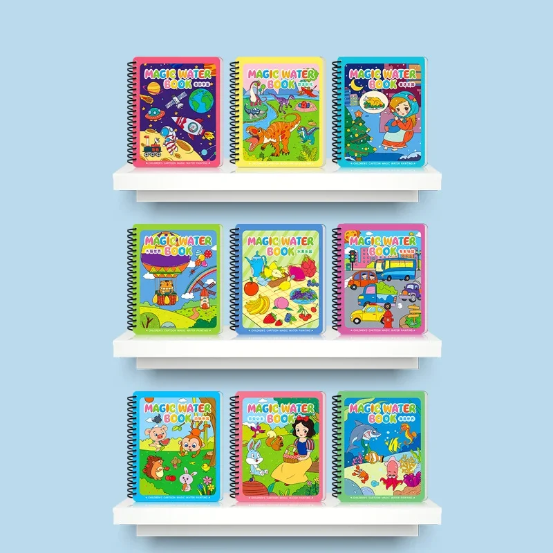 Toddler Magic Water Drawing Book Water-based Doodling  Reusable Coloring Color Cognition Early Educational Learning Toy for Kids