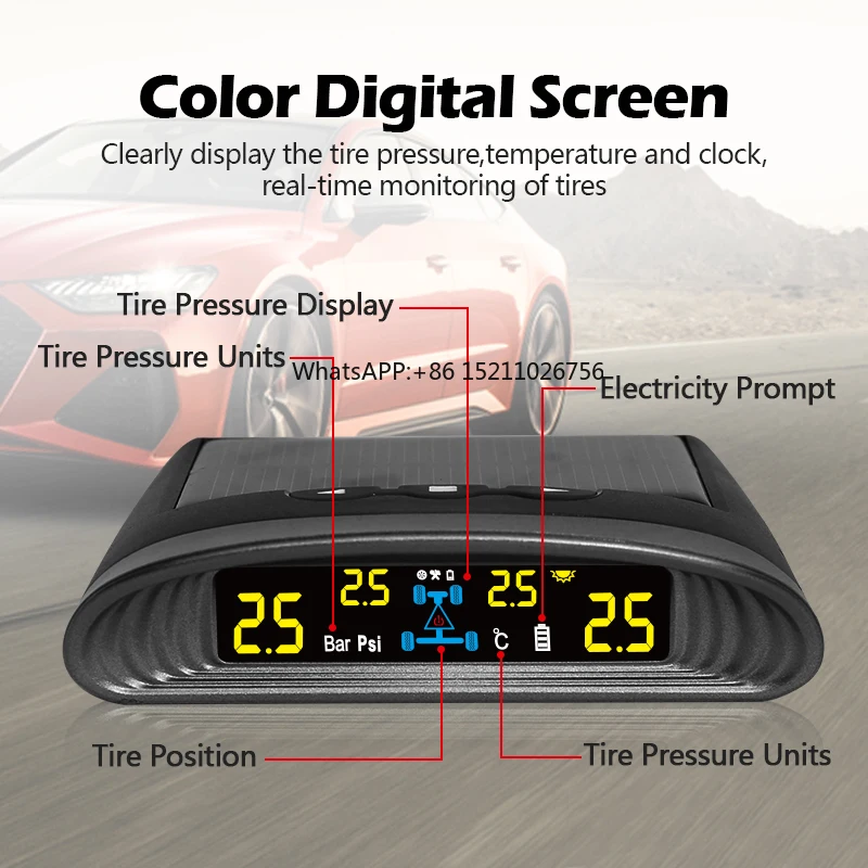 In stock SPY V10 solar power TMPS tire pressure monitoring system with internal sensor