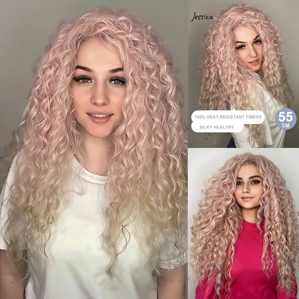 جيسيكا الشعر موجة عميقة تويست كروشيه اصطناعي الشعر جديلة الأفرو حليقة أومبير أشقر تجديل الشعر التمديد للنساء 22 بوصة جيسيكا