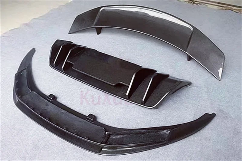 For 17-18 new Audi R8 Plus v style carbon fiber front bumper edge rear diffuser rear spoiler side skirt body kit