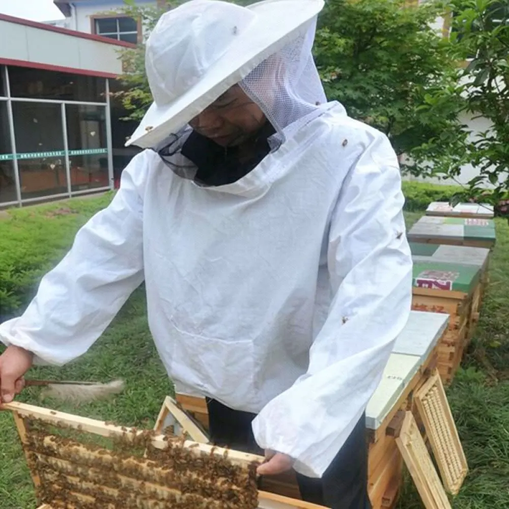 Professional Beekeeping Jacket Ventilated Protective Smock Veil Equipment For Bee Farm Garden Agriculture Hobbyist Keeper
