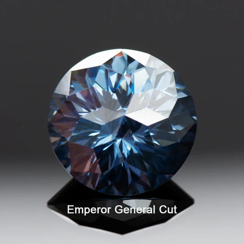 Moissanite Stone Round Shape Natural Colours Royal Blue Special Emperor General Cut Lab Grown Gemstones With GRA Certificate