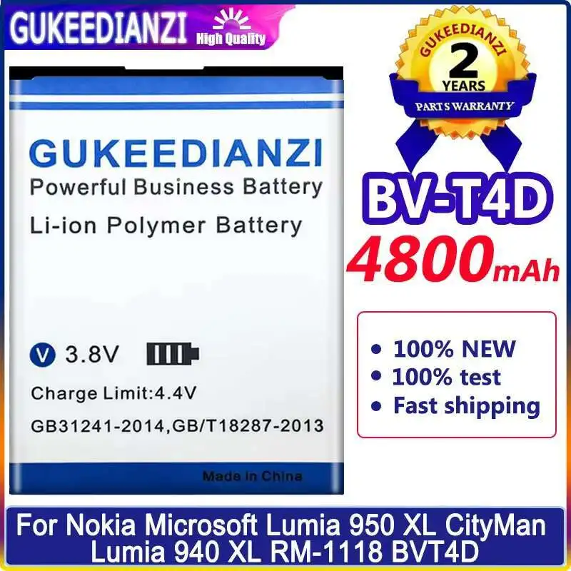 

Mobile Phone Battery BV-T4D 4800Mah For Nokia Microsoft Lumia 950 XL Cityman 940 RM-1118