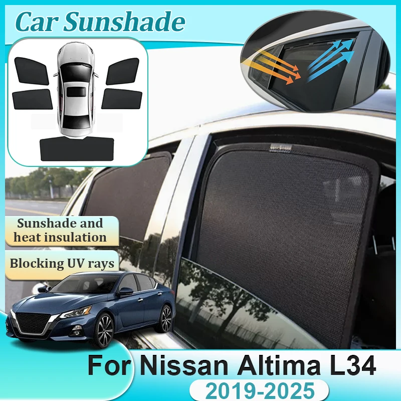 

Для Nissan Altima L34 2019-2025 2024 2023 2022 2021, магнитная сетка, солнцезащитный козырек, боковое окно, козырек, часть штор, крышка, автоаксессуары