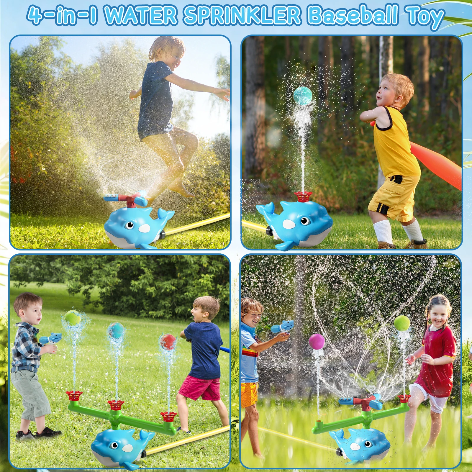 Zomer Outdoor Sprinkler Slak Honkbal Spinning Sprinkler Gazon Spelen Water Zomer Tuin Gazons Water Speelgoed Kinderen Buiten Spelen