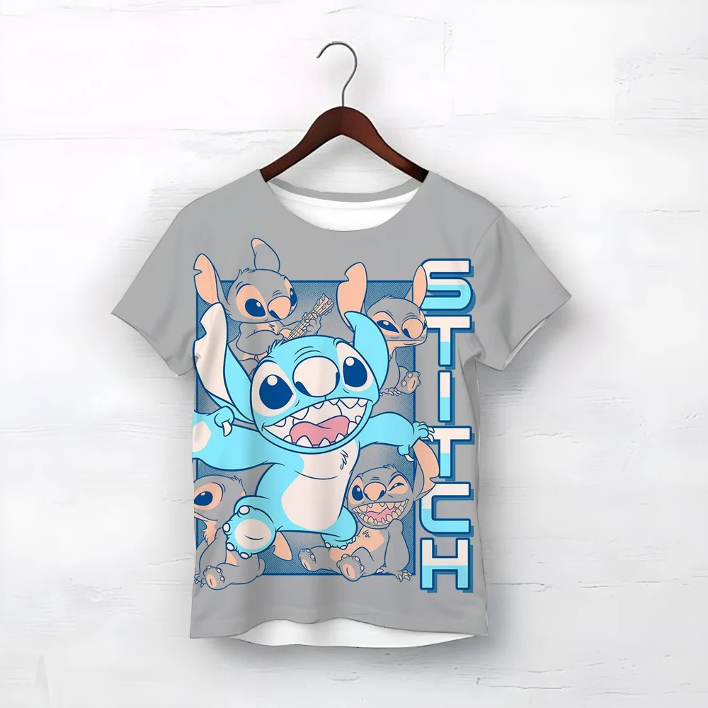 

New Kawaii Lilo Stitch Cartoon T Shirt Children Kids Stitch Cute Manga T-shirt Y2k Graphic Tshirt Girl Boy Top Tees Lilo Stich