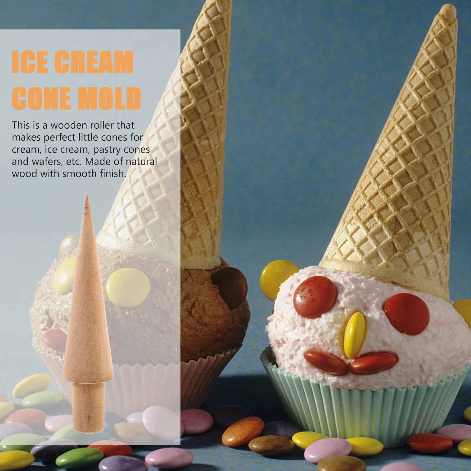 

Форма для конуса для мороженого, деревянный валик из натурального дерева для DIY, кондитерский конус, кухонный инструмент для выпечки десерта, деревянные конусы для мороженого