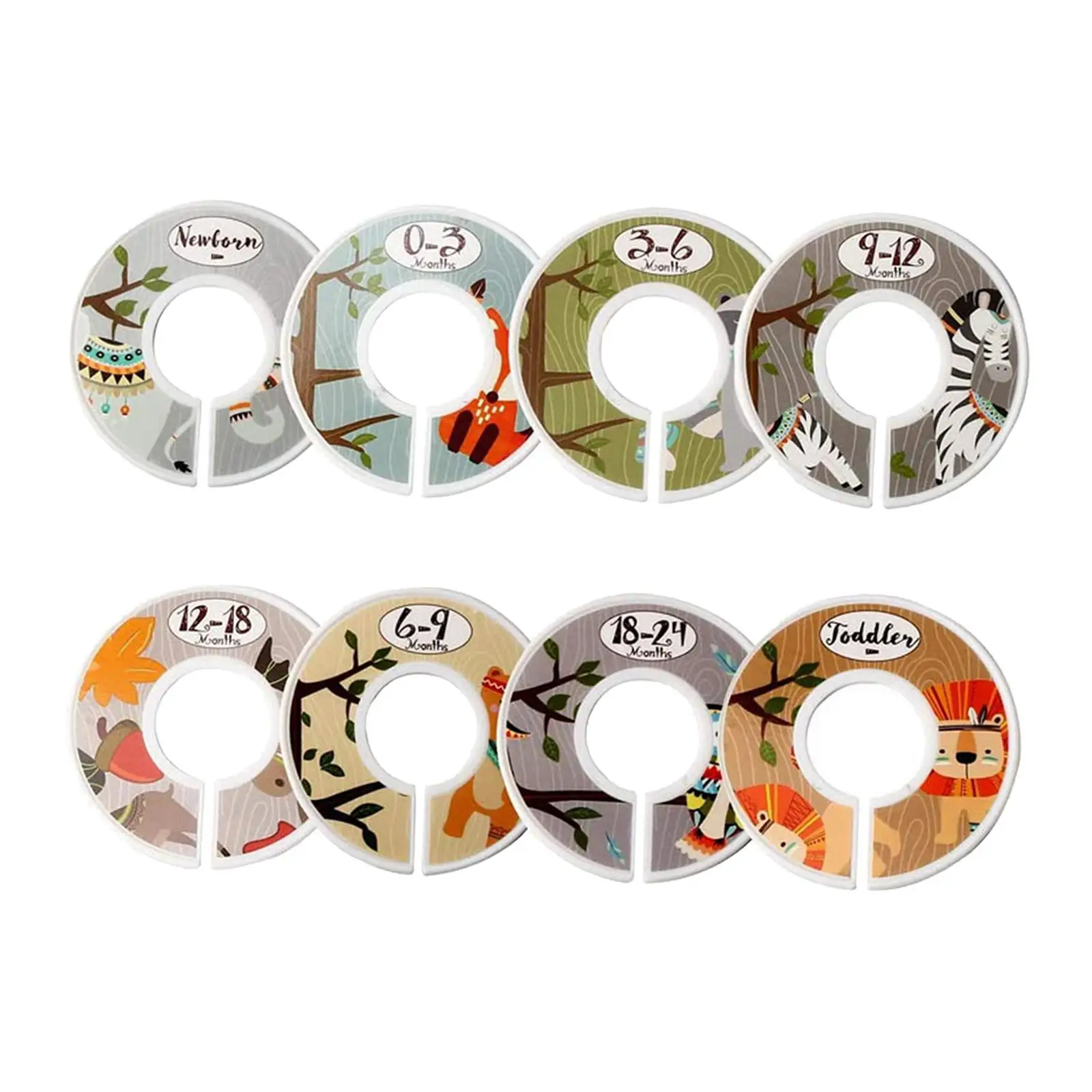 Baby Clothes Closet Divider Rings Plastic Round Hanger Organizer for Nursery Wardrobe Sorting